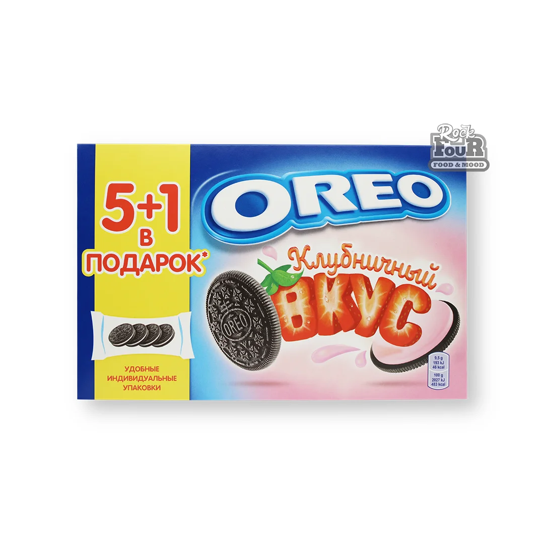 Թխվածքաբլիթ «OREO» ելակի համով կրեմային լցոնով 6հատ